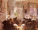 Max Silbert The Lacemakers Of Ghent At Prayer painting